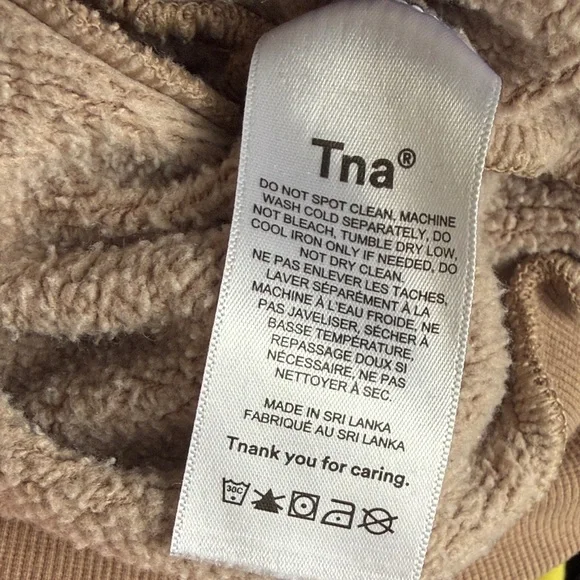 TNA Cozy 1/4-Zip Cropped Sweatshirt - Taupe size Small - Picture 9 of 10